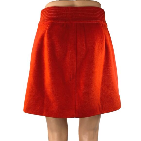 Majorelle Judy Red Orange Pleated High Waist Button Zip Mini A-Line Skirt Size S - Picture 3 of 4